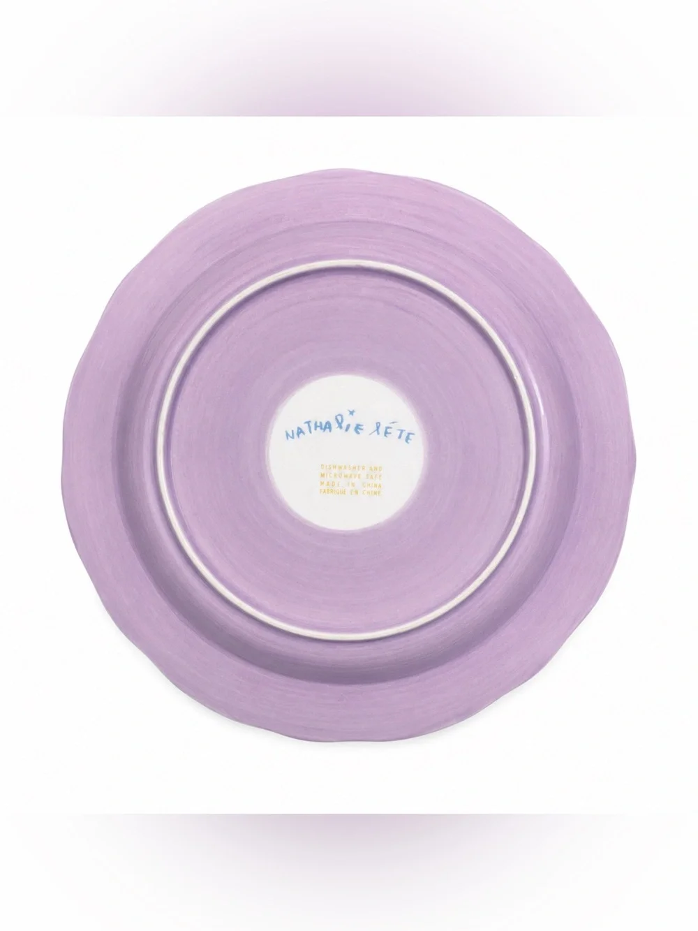 Anthropologie Purple-Trim Eiffel Tower Decorative Plate